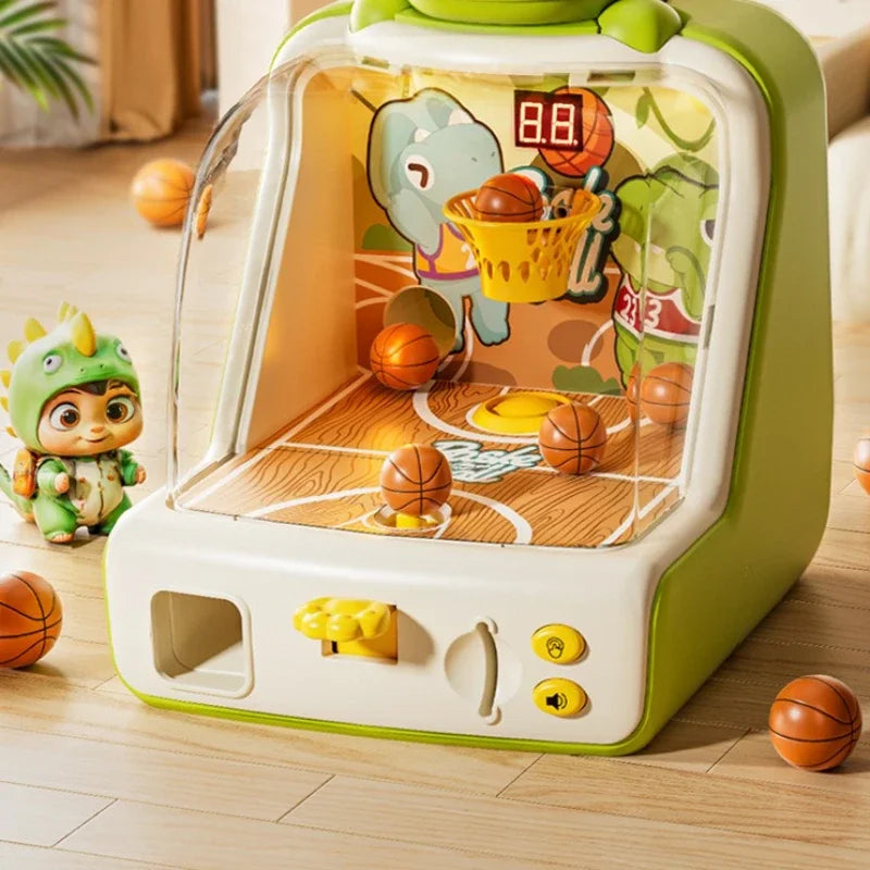 Children Ball Basketball Machine Toys Coin Operated Play Shooting Pinball Game Machine Kids Desktop Interactive Christmas Toy