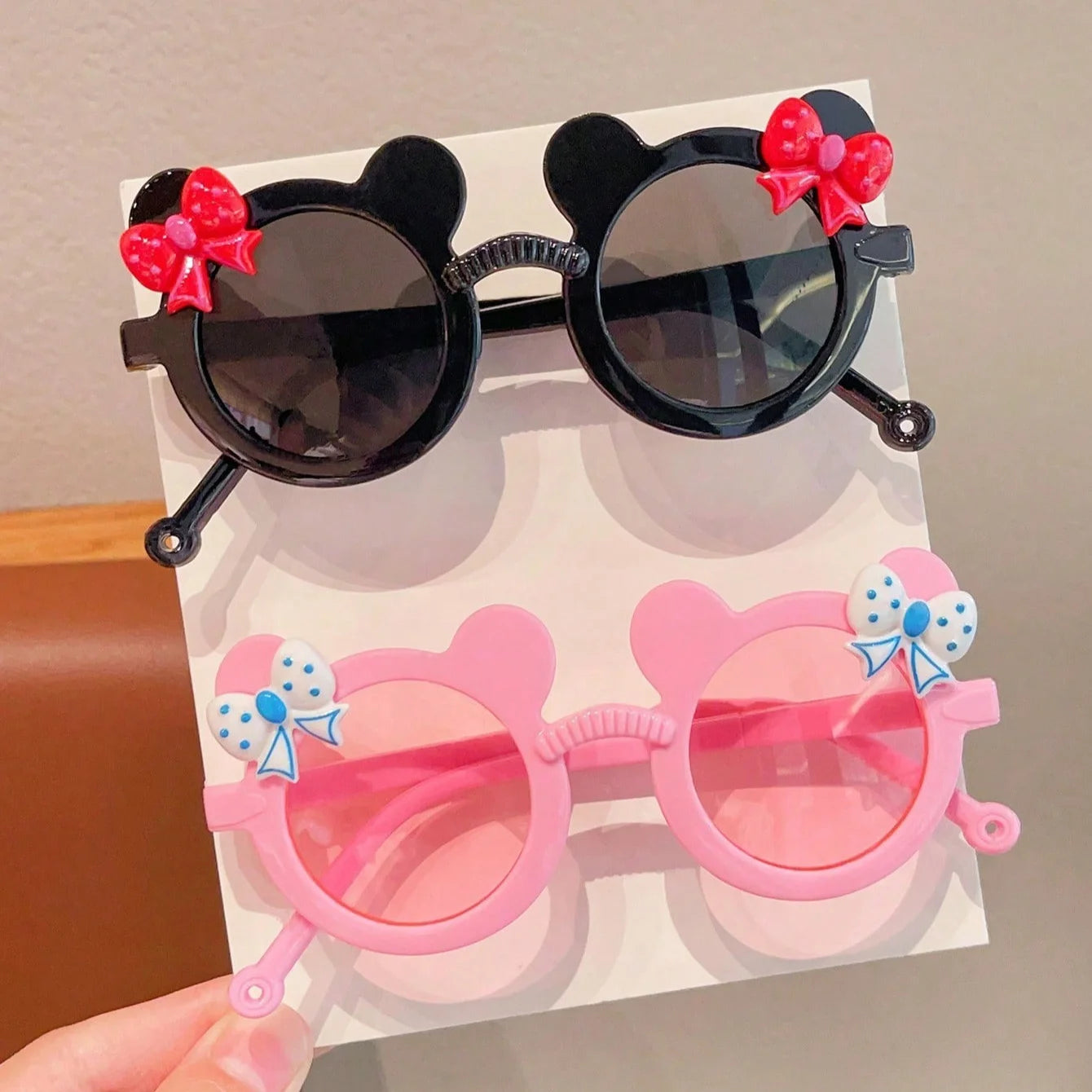2/3Pcs Boy Girl Cute Bear Frame Bowknot Kids Children Fashion Glasses Eyewear