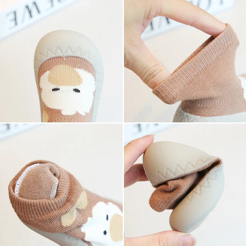 Baby Socks Shoes Infant Cute Cartoon Kids Boy Shoes Soft Rubber Sole Child Floor Sneaker BeBe Booties Toddler Girls First Walker