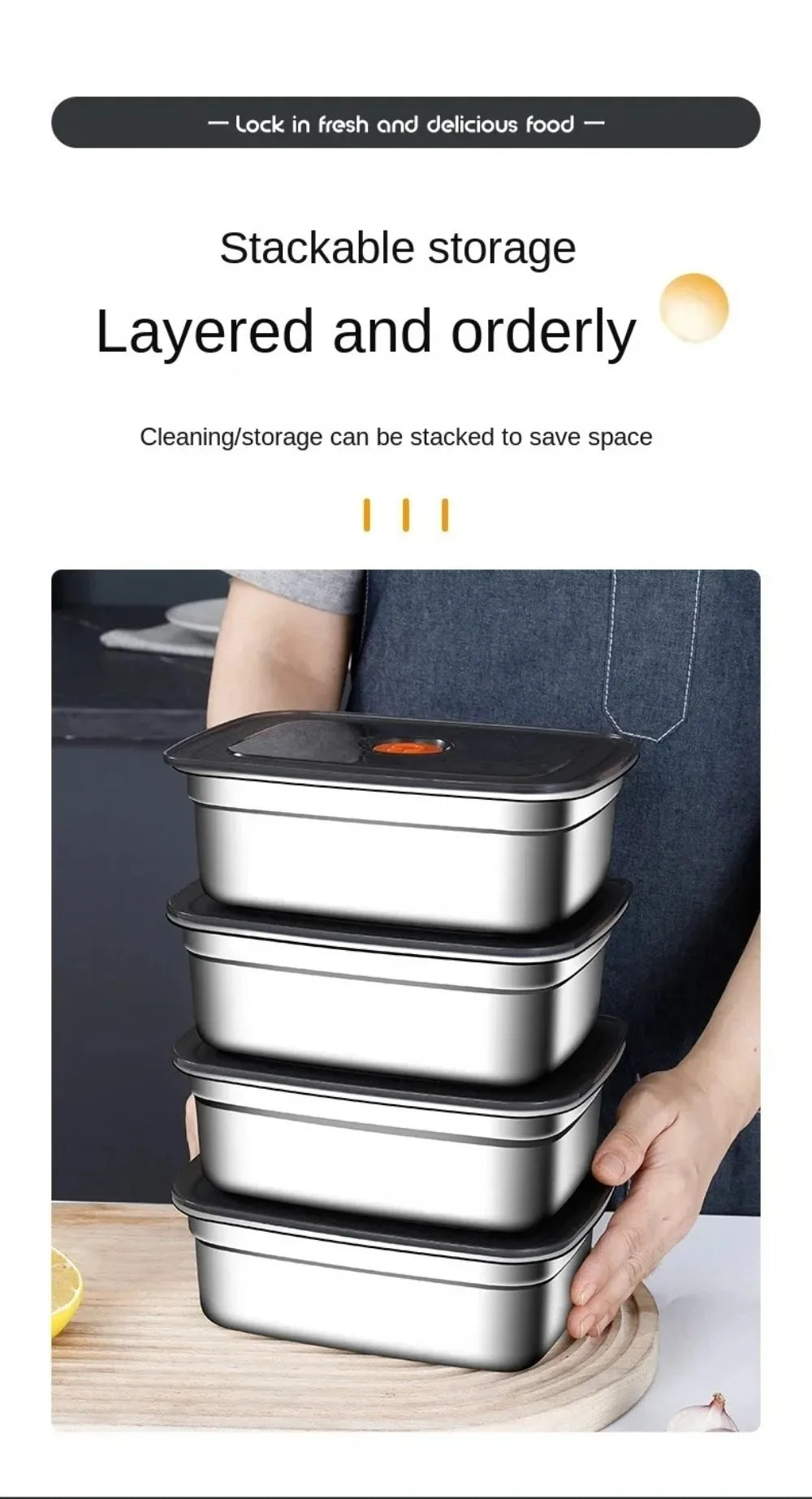 Stainless Steel Camping Lunch Box Sealed Microwave Suitable Preservation Box Large Capacity Leak-proof