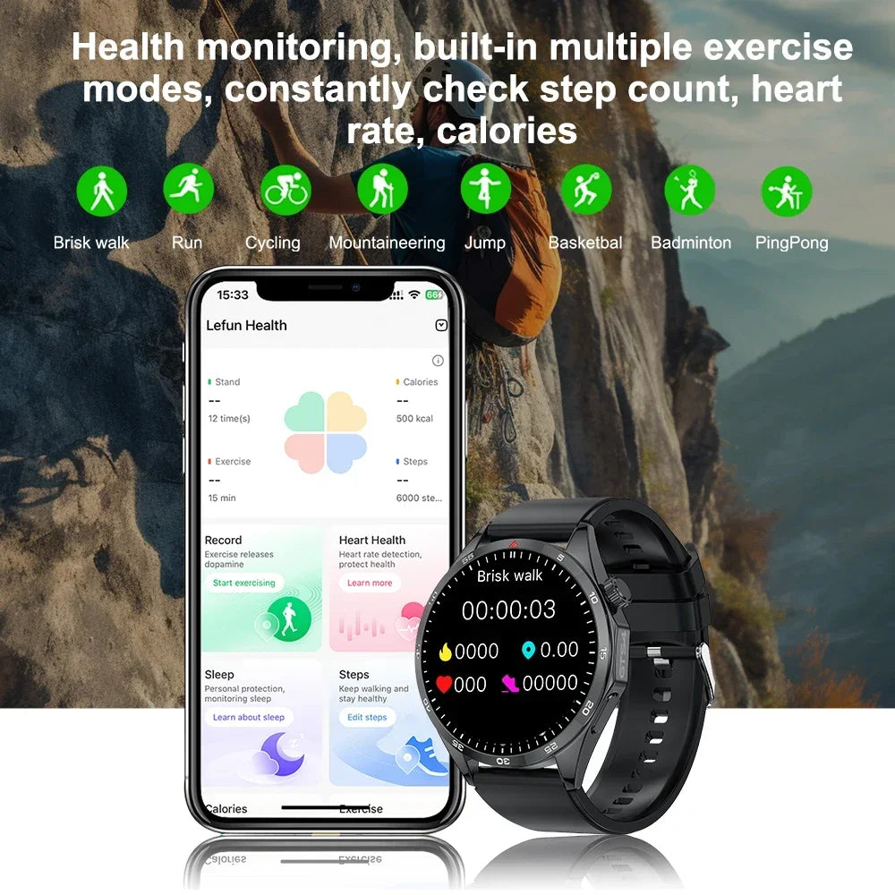 LEMFO Smart Watches For Men Women 1.5" 360*360 HD Screen 330mAh Battery Heart Rate Sleep Health Bluetooth Call  Watches For Man