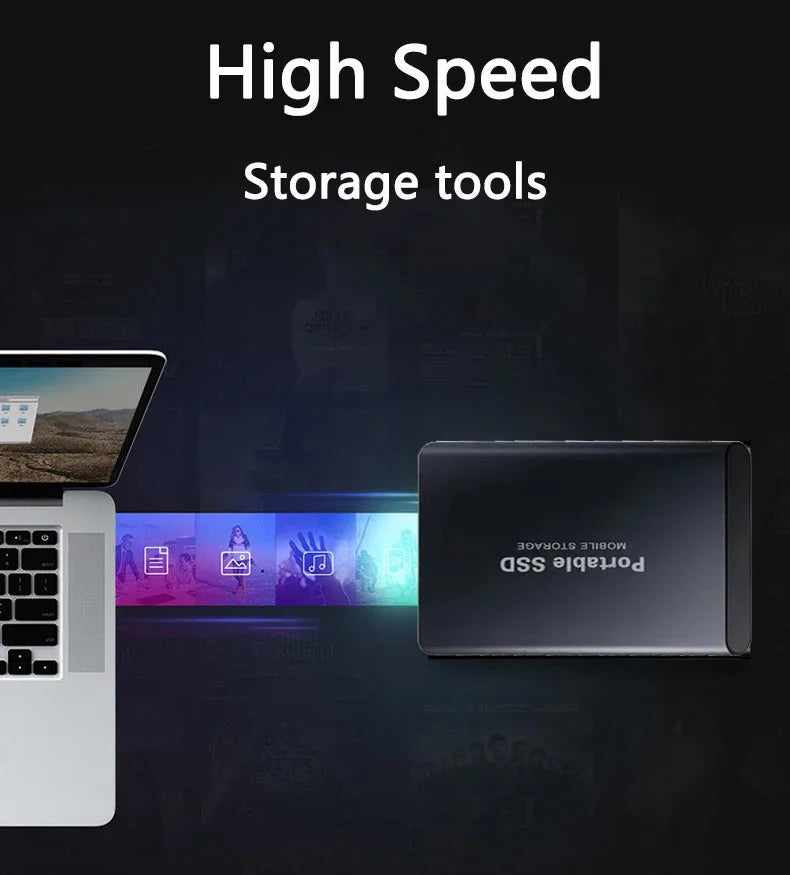 Anti-Shock Design SSD 2TB 4TBNew Portable External Hard Drive 16TB Mass Capacity Solid State Disk USB3.2 TYPE-C for Laptop PC