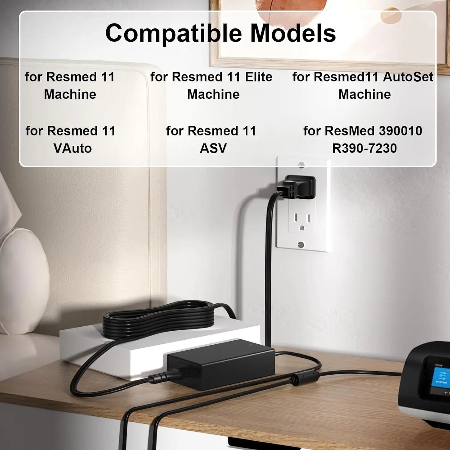 For Resmed AirSense 10/11 DC Converter, DC Adapter 12V-24V Car Charger for Airsense 11/10 Power Supplies 65W ResMed AirSense