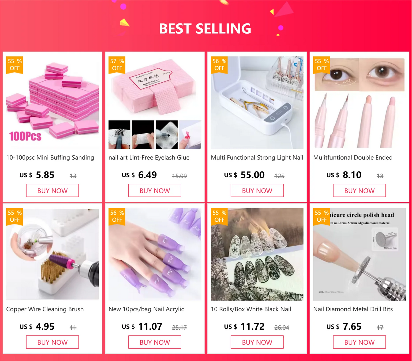 10-100psc Mini Buffing Sanding Files Block Pedicure Care Nail Art Buffer Polish Manicure Pedicure Nail File Tools Nail Charm new