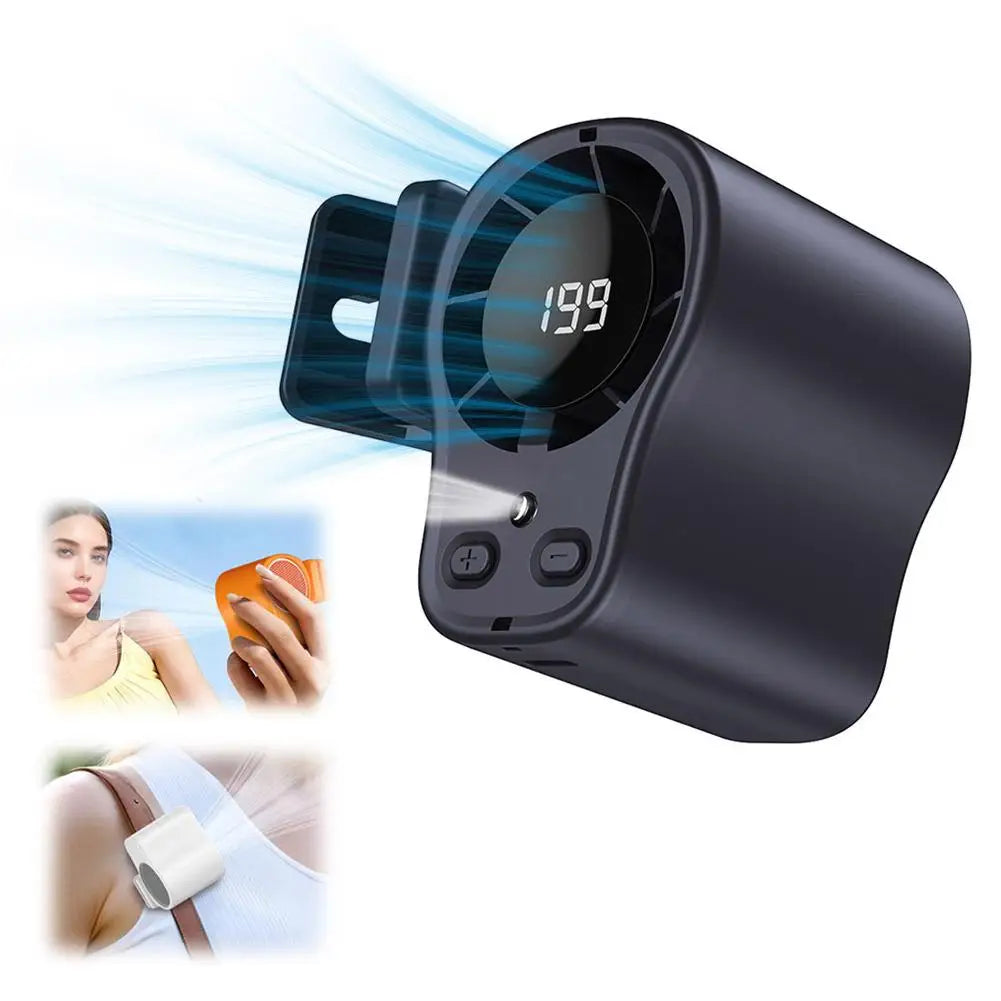 Semiconductor Cooling Car Fan USB Rechargeable Clip on Portable Desk Fans with LED Display 360 Rotation Quiet for Car Camping