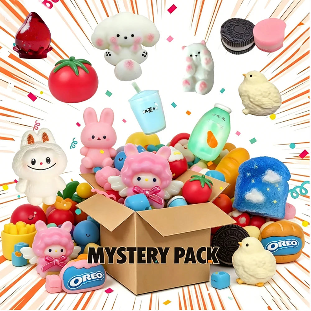 Hot Blind Box Mystery Kawaii Cat Paw Mochi Squishy, Simulated Food Fidget Toy, Cute Squeeze Foot Toy Antistress Stress-Relief