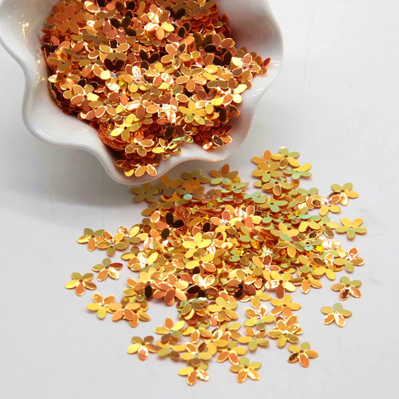 Sequin Matte White Color 10mm Cup Five Finger Flower Sequins Paillettes Sewing Wedding Craft Women Garments Accessories 10g/lot
