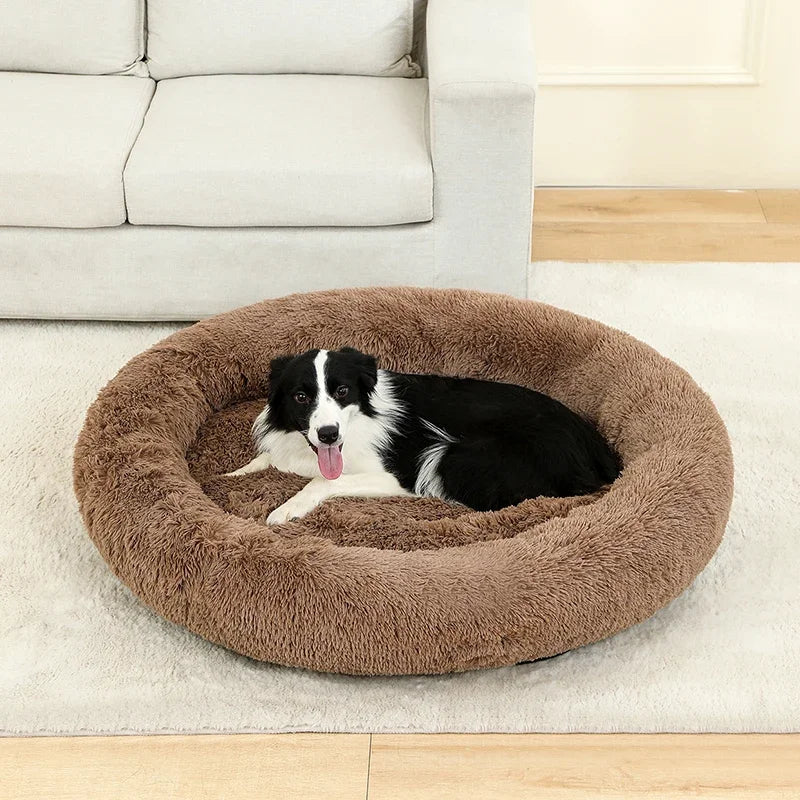 Soft Long Plush Dog Bed House – Cozy Pet Basket, Cushion, Cat Mat, Best for Dogs & Cats