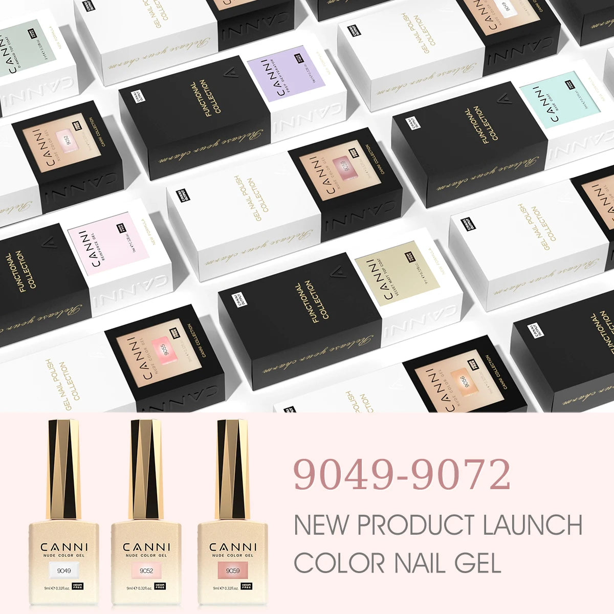 Canni Nail Gel Polish Jelly Nude Color HEMA FREE TPO FREE 9ml Transparent Semi Permanent Natural Nude French Nail Gel Lacquer