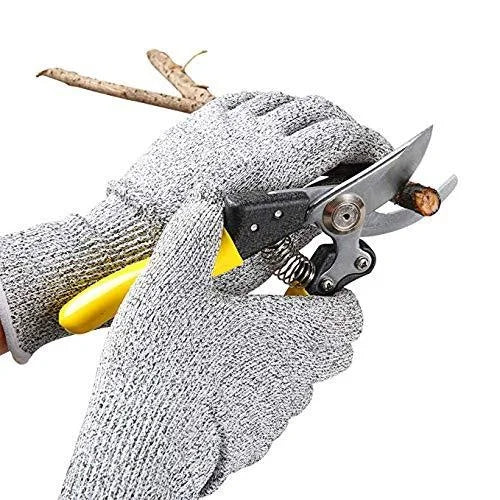 HPPE Level 5 Safety Cut-Resistant Gloves Anti Cut Proof Grey Anti-Cut Level Work Garden Butcher Gardening Handguard Kitchen Tool