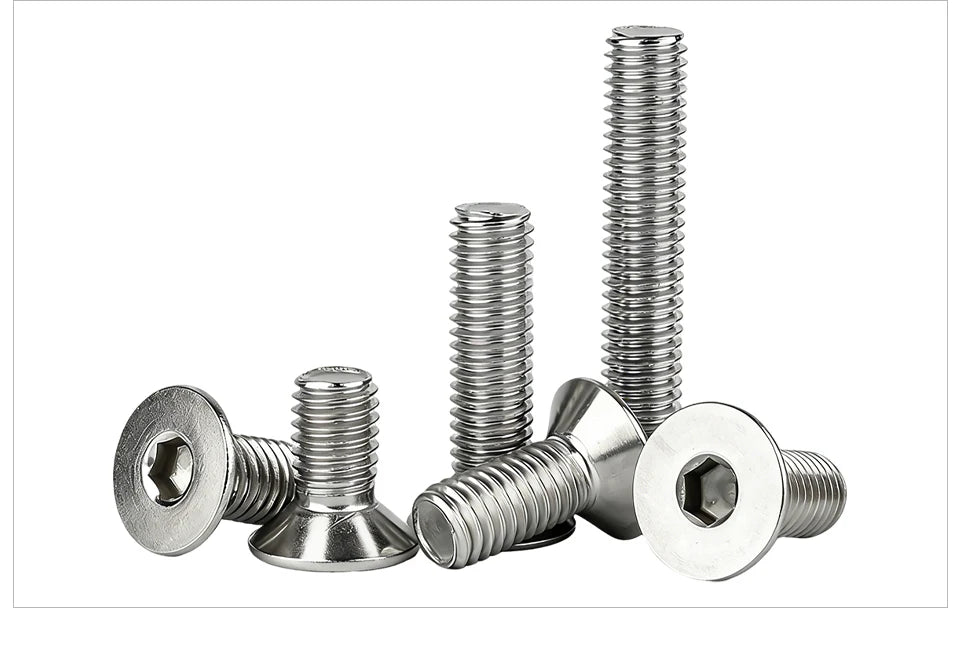 316 Stainless Steel Hexagon Socket Countersunk Head Screw A4-70 DIN7991 M3 M4 M5 M6 M8 M10 Allen Bolt Fastener