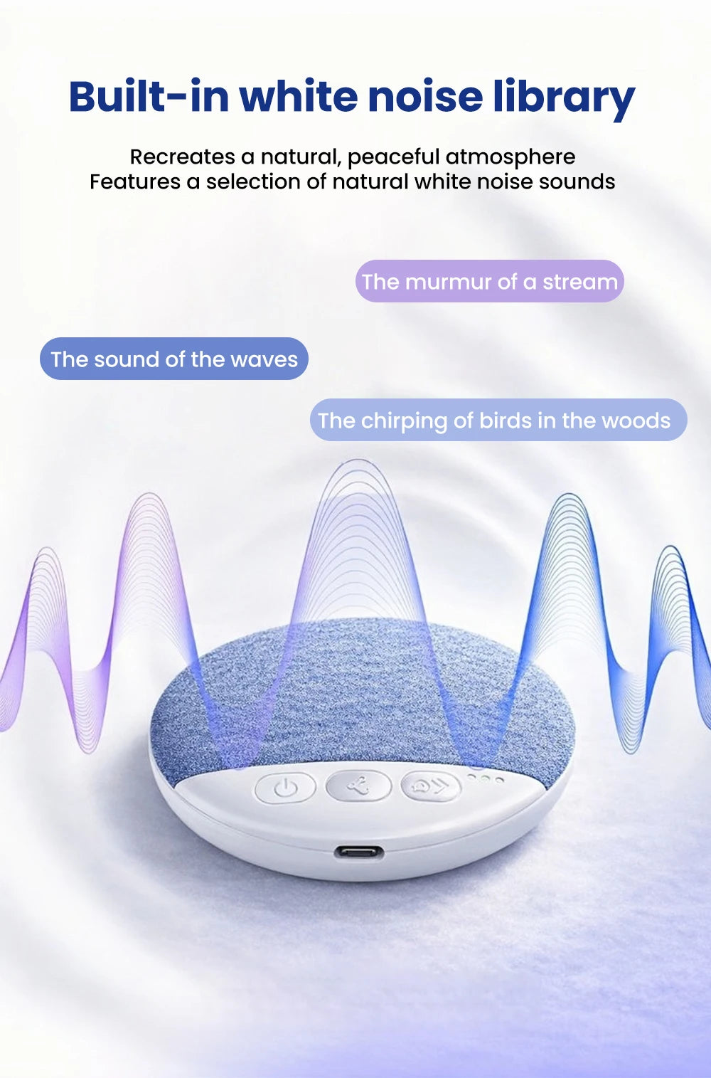 Mini Ultra Thin Bluetooth 5.4 Sleep Aid Speaker HiFi Stereo White Noise Multi-Functional under Pillow Home Sleep Timer Audio
