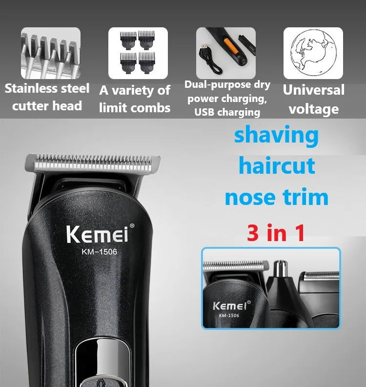 Kemei Hair Clipper Km-809A Km-1506 Km-1102 Profession Hair Trimmer Electric Beard Trimmer for Men's Hair Cutter Machine