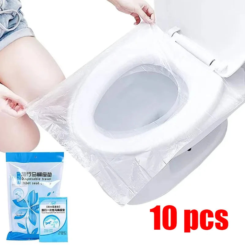10/20/30/40/60PCS Biodegradable Disposable Plastic Toilet Seat Cover Portable Safety Travel Bathroom Toilet Paper Pad Bathroom
