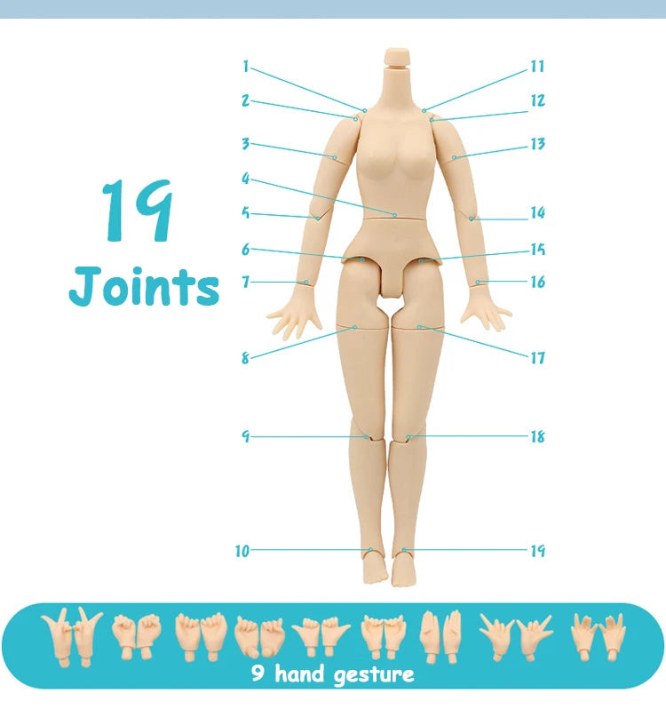 ICY DBS Blyth 30cm Doll Tan Skin Matte Face Glossy Face Pouting Lips 19 Joints Body Doll DIY Makeup Costume Doll Girls Gift Toy