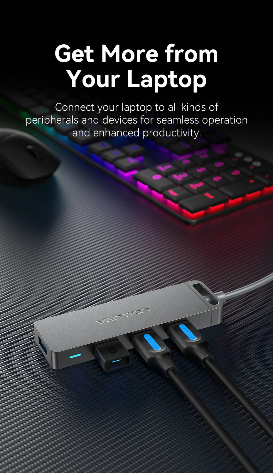 Vention USB Hub High Speed 4 Ports Multi USB 3.0 to USB 3.0 Hub Splitter Adapter for MacBook Pro iPad Pro Xiaomi Lenovo USB Hub