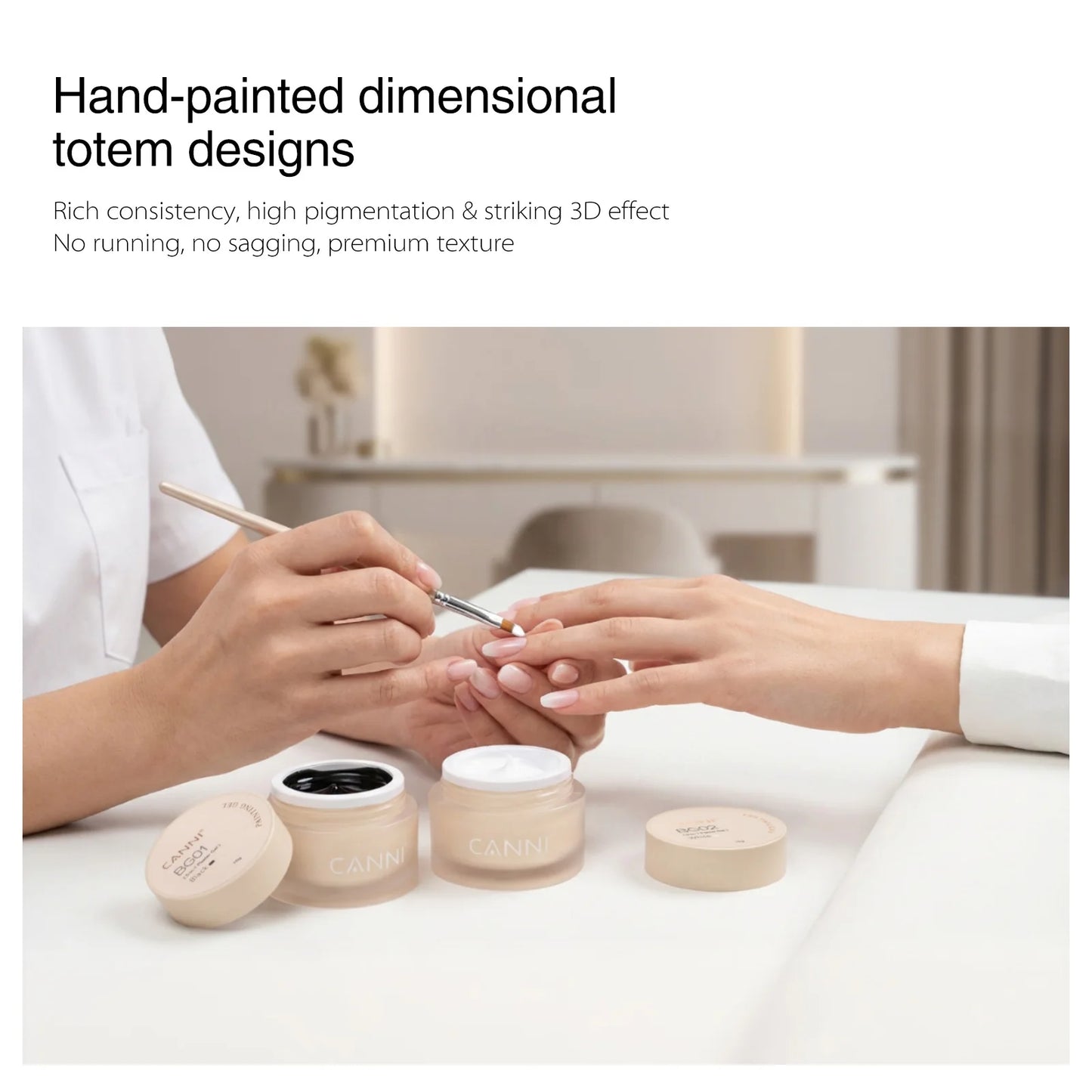 CANNI 10g No-Wipe 5-in-1 Plaster Gel HEMA TPO FREE Nail Art Functional Gel White Black Nail Painting Relief Pattern DIY Manicure