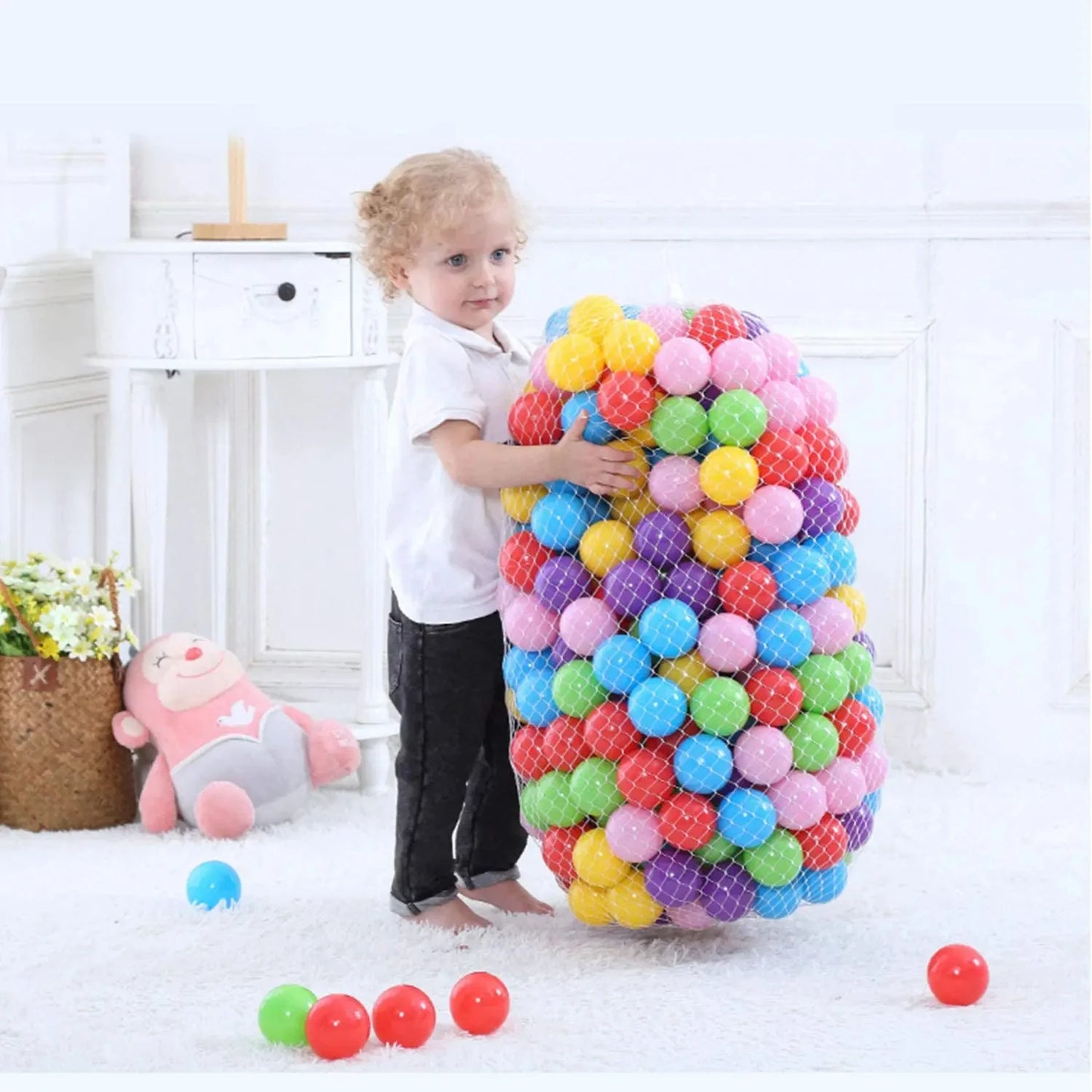50Pcs Baby Plastic Ball Pit Balls Kids Toys Outdoor Sport Ball Eco-Friendly Water Pool Ocean Wave Balls Children Stress Air Ball
