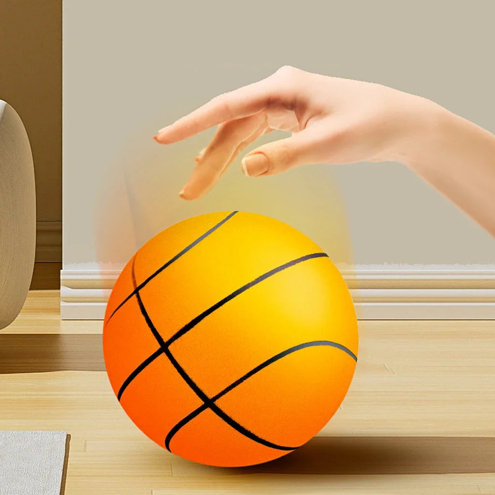Kids Indoor Silent Basketball Ball 24/21/18cm High-Resilience Foam Silent Basketball Size 7 Lightweight Small Basketball Basket