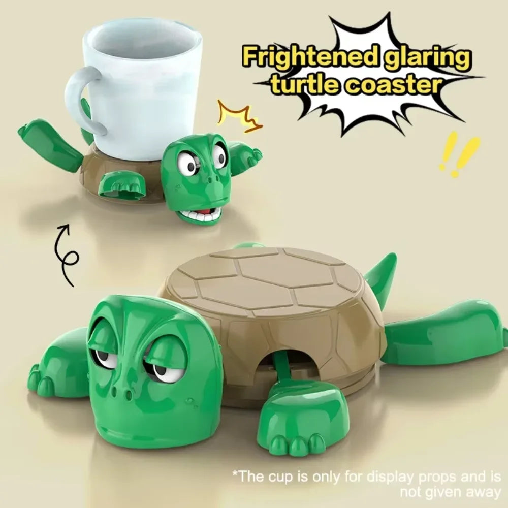Quirky Turtle Coaster 3D Printed Panicked Turtle Insulated Coaster Ornament Stress Relieve Funny Mug Base Decor Cup Pad