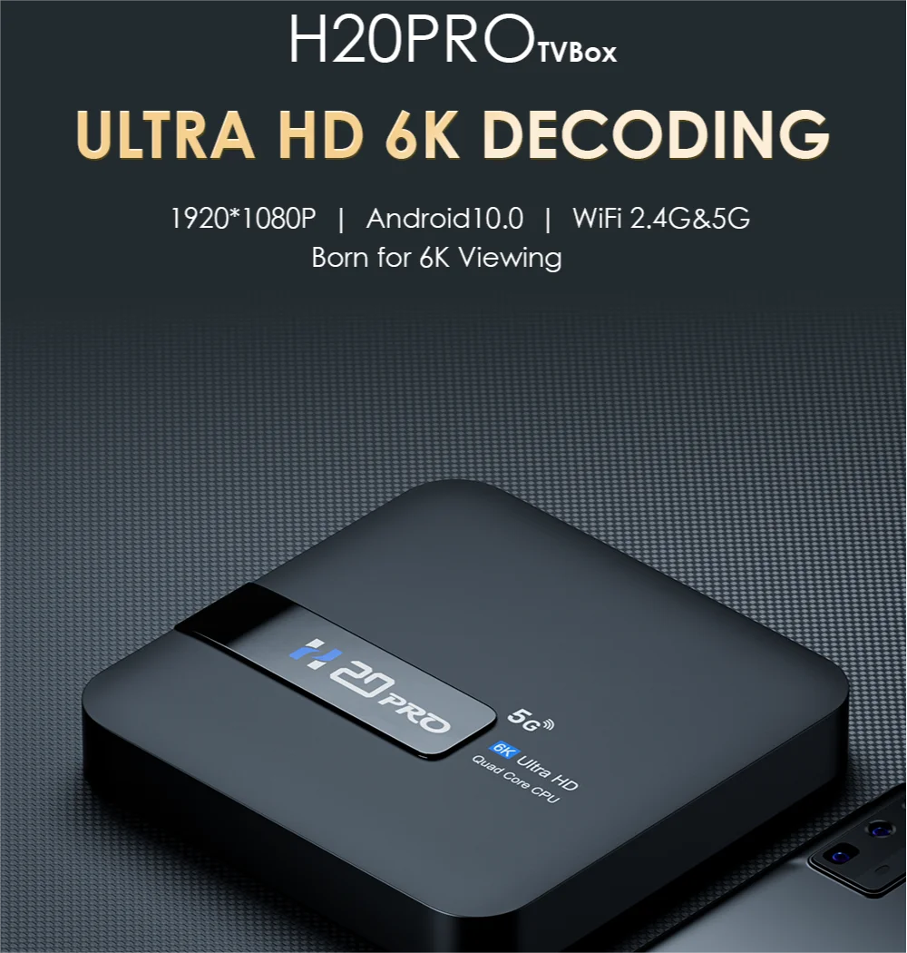 TOPSION H20PRO Smart TV Box Android 14.0 With Voice Assistant 2.4&5G Wifi 4K 6K HD Video 1080P Media Player Set Top Box