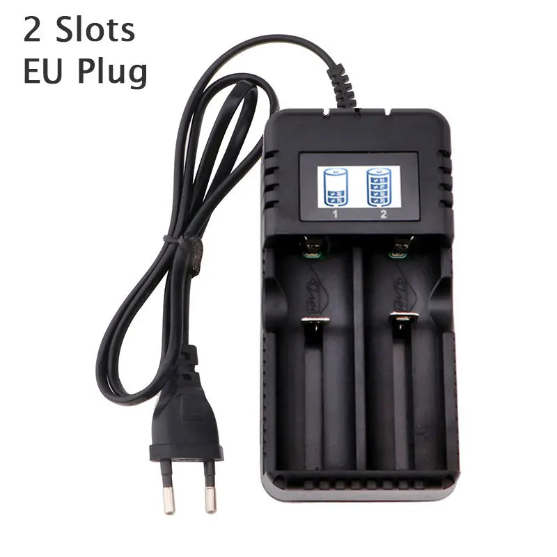 LCD 18650 Battery Charger 1 / 2 Slots Dual For 26650/18650/14500/16340 Charging 4.2V Rechargeable Lithium Battery Charger