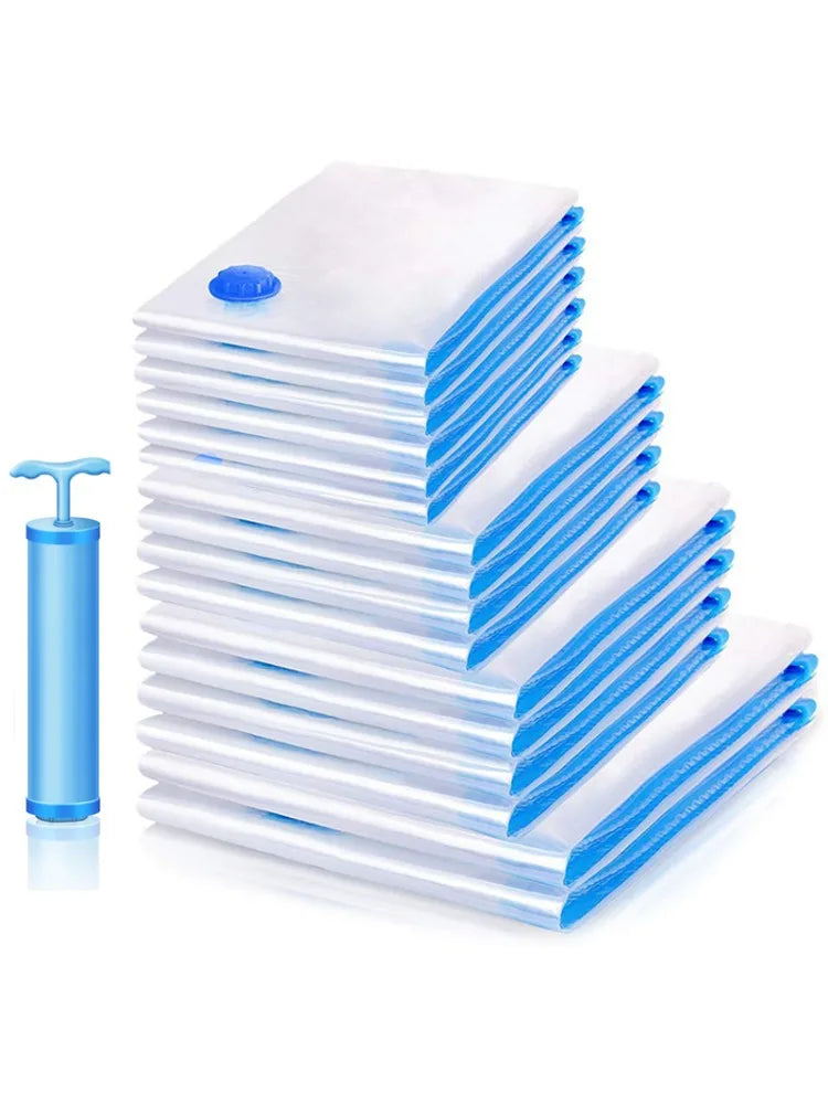 Vacuum Storage Organizer Bags, Travel Suitcases Essentials, Wardrobe Clothes Compression Packaging Sealing Bag Camping Equipment