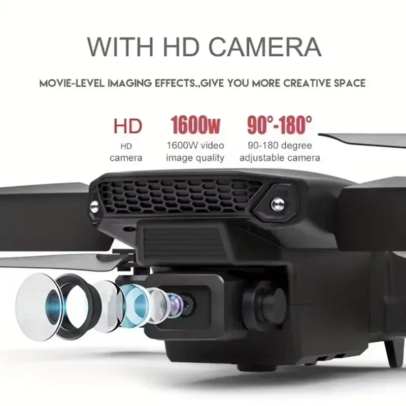 E88 Pro WIFI FPV Drone Wide Angle HD 4K 1080P Camera Height Hold RC Foldable Quadcopter Dron Helicopter Toy Christmas Boy's Gift