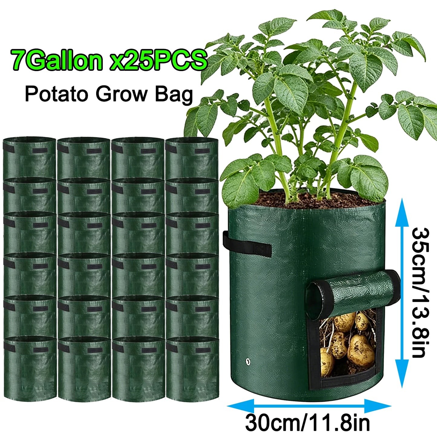 50PCS 7 Gallon Grow Bags for Vegetables Plants with Handles Pots for Plants Form for Garden Flower Pots for Outdoor &Living Room