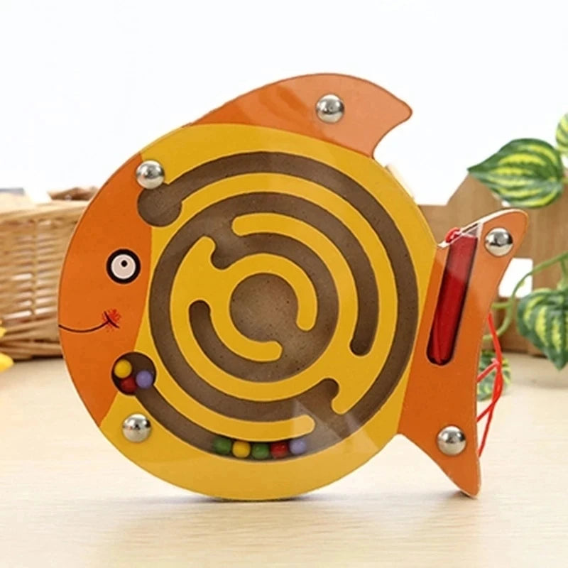 Montessori Educational Toys Children Magnetic Track Maze Balance Board Wooden Puzzle Game Baby Toys