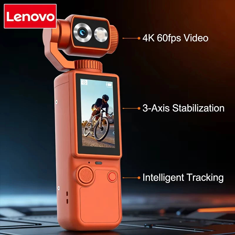 Lenovo 4K Hd Wifi Sports Wearable Camera Hold In Hand Travel Bicycle Driver Recorder Mini Sports Cam For Motorcycle and Vlogging