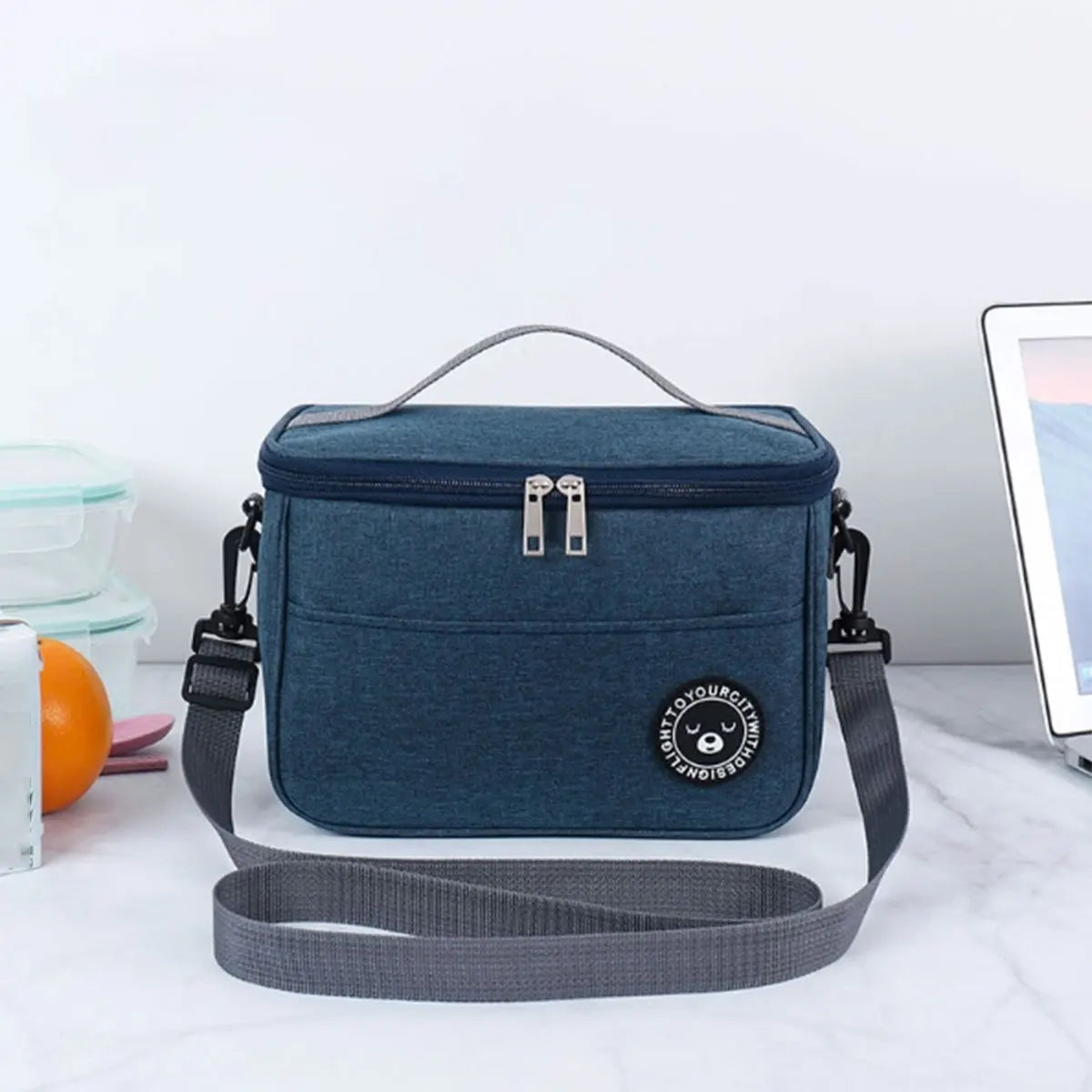 Thermal bag bento bag aluminum foil thickened lunch box thermal bag with rice shoulder strap bento bag one pack