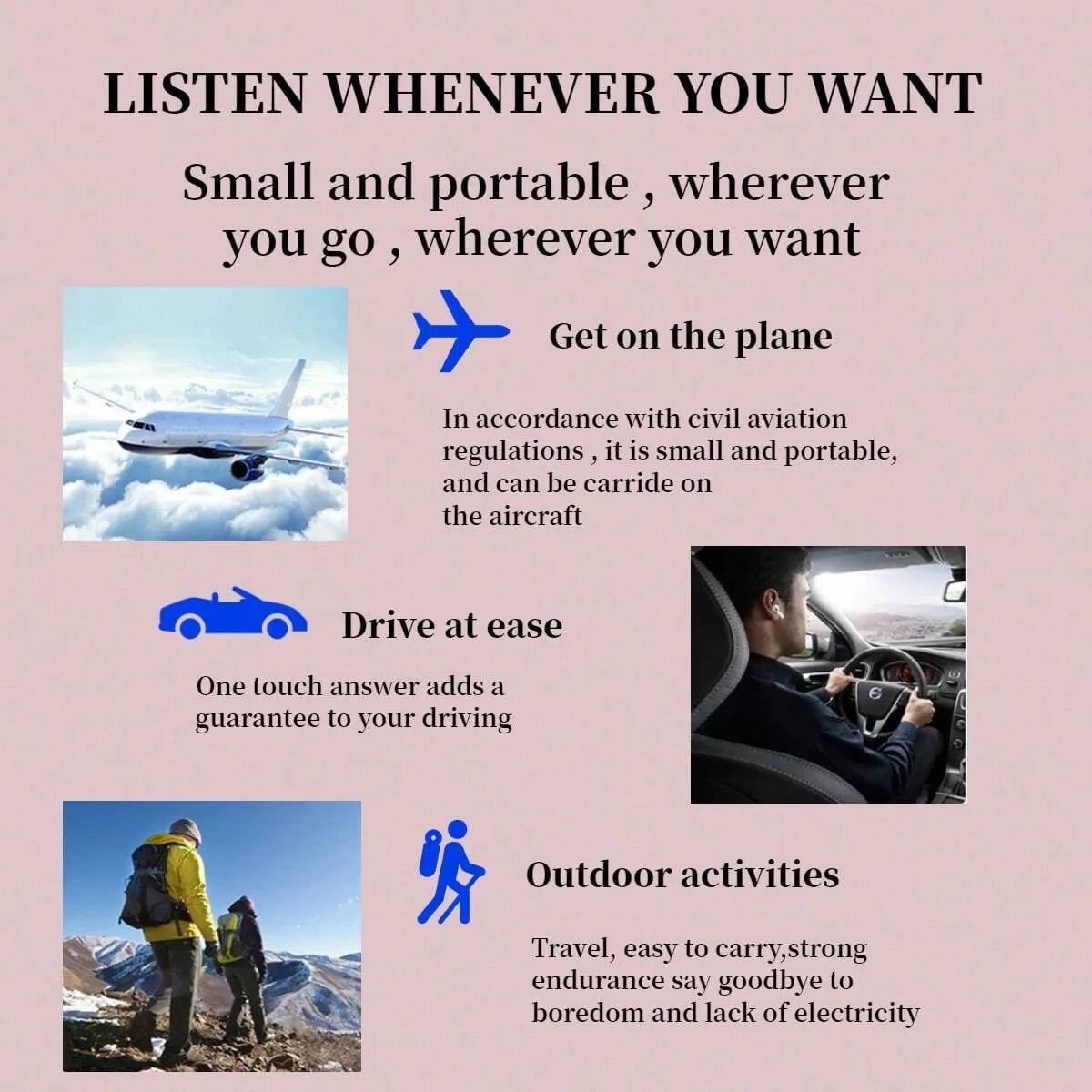 Wireless Bluetooth Earbuds 5.3 Stereo Bass Headphones with Mic Noise Cancelling Sport Earphones for Smartphone Device