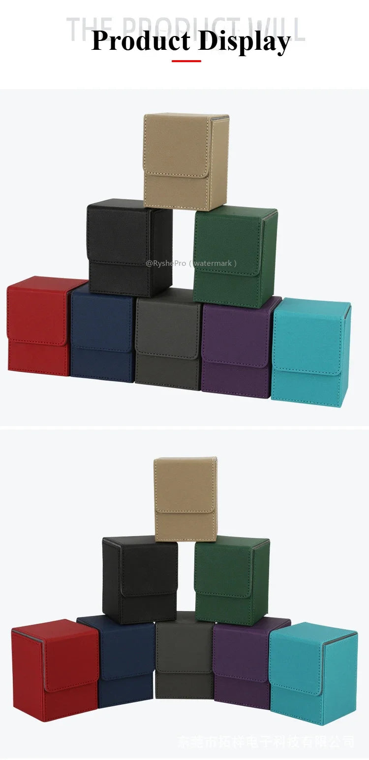 Trading Card Storage Box for 100+Single Sleeved Cards with 2 Dividers Commander Deck Box Compatible with Mtg Card Case