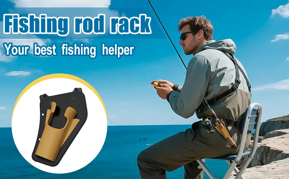 1PC Outdoor Fishing Rod Waist Holster Hands-Free Slide-In Design Durable Quick Access Compartments Fly Bank Fishing