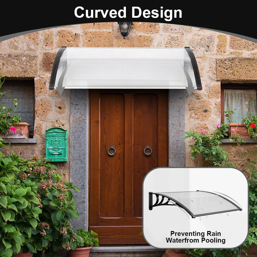 Door Canopy Awning Shelter Front Back Porch Outdoor Shade Patio Roof Rain Cover 120*80cm