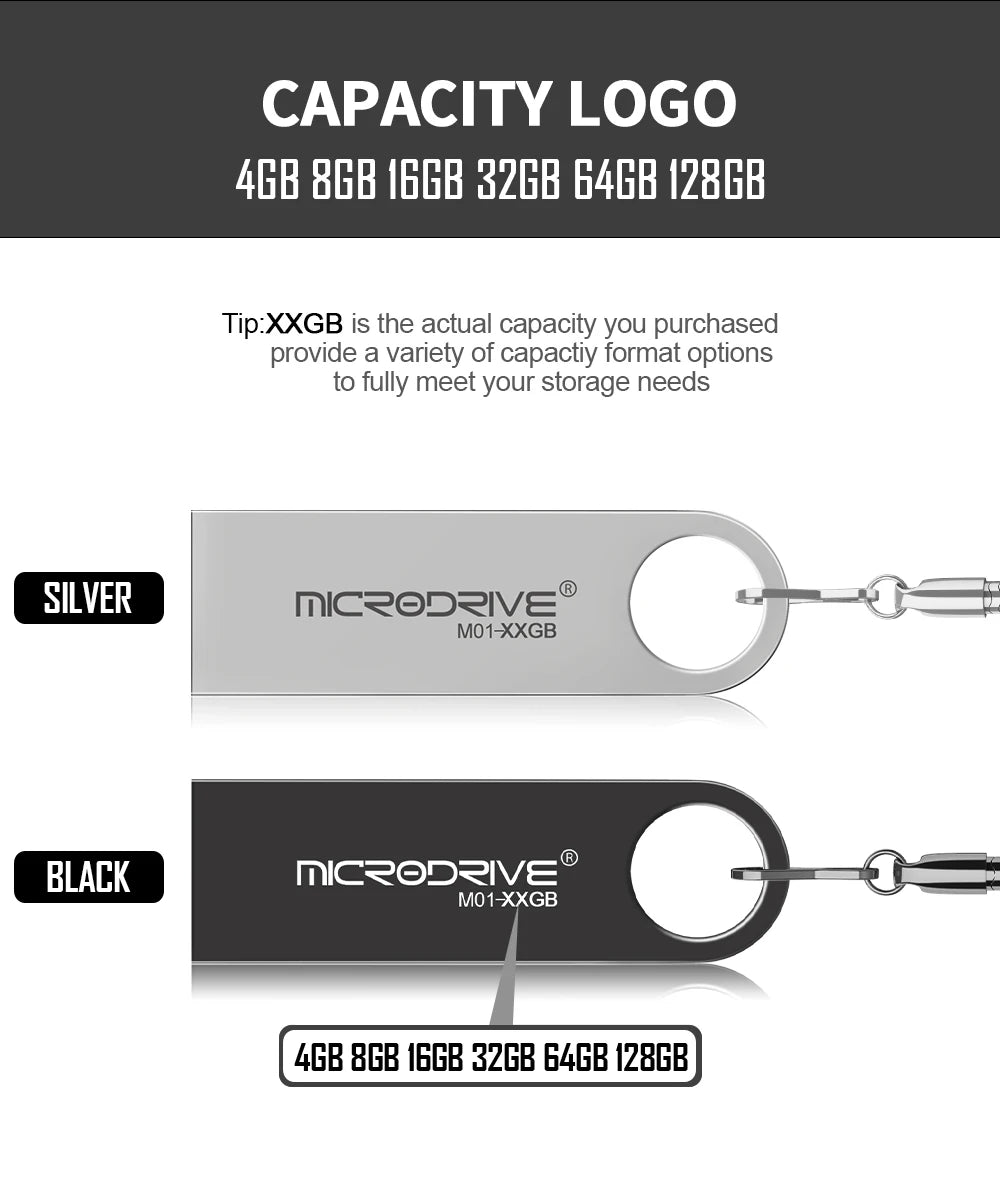 high speed memoria flash drive 8GB 32GB pendrive 128GB 64GB waterproof pen drive flash usb 2.0 metal stick key Custom logo