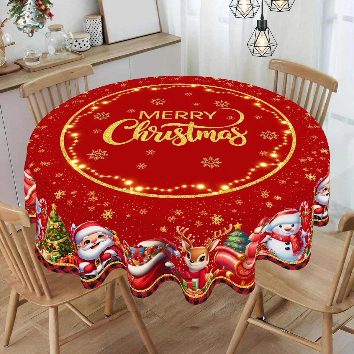 Christmas Santa Claus Tablecloth Merry Christmas Decoration For Home 2025 Navidad Kerst Noel Xmas Table Decor New Year 2026 Gift