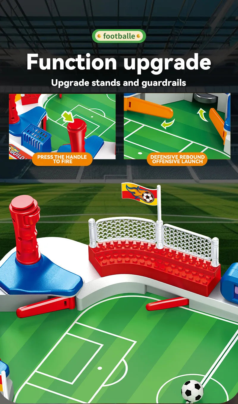 Mini Tabletop Soccer Game Double Flip Control High Barrier Foosball Board Game for Adults Indoor Entertainment Football Toy
