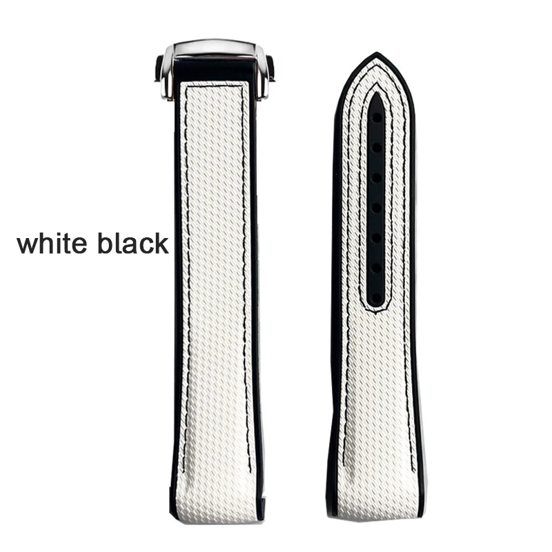 Curved End Strap 20mm for Omega X Swatch Joint MoonSwatch Sport Silicone Rubber Folding Buckle Watch Band for Seamaster 300