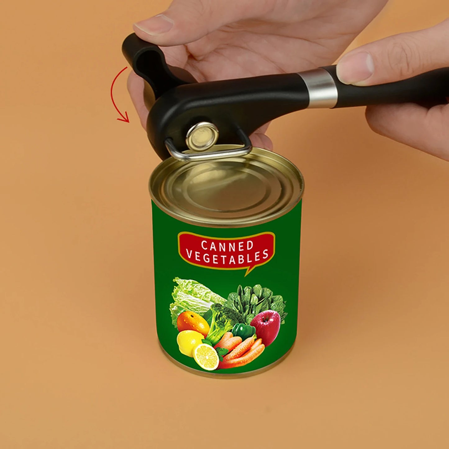 Plastic Hand-actuated Can Opener Safety Kitchen Tools Easy Grip Side Cut Manual Opener for Cans' Lid Kitchen Gadgets