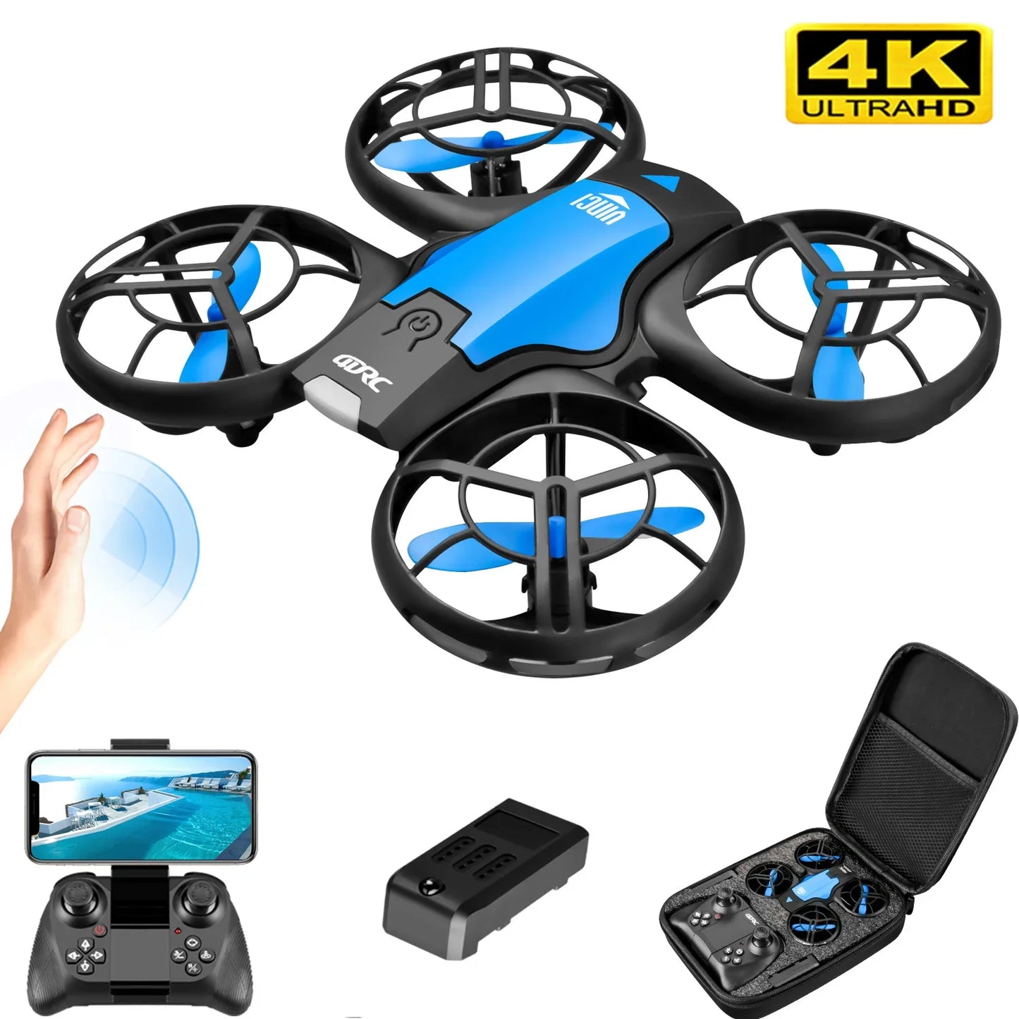 V8 New Mini Drone 4K Professional HD 1080P Wide Angle Camera WiFi FPV RC Drone Height Keep Drones Helicopter Kids Toys 4DRC