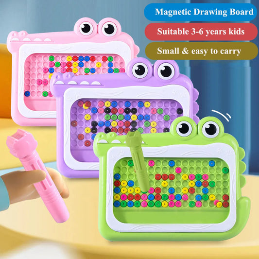 New Kids Magnetic Beads Doodle Board with Puzzle Pen  Drawing Toys  for Children 3-8 yearsMontessori Game Education Gift