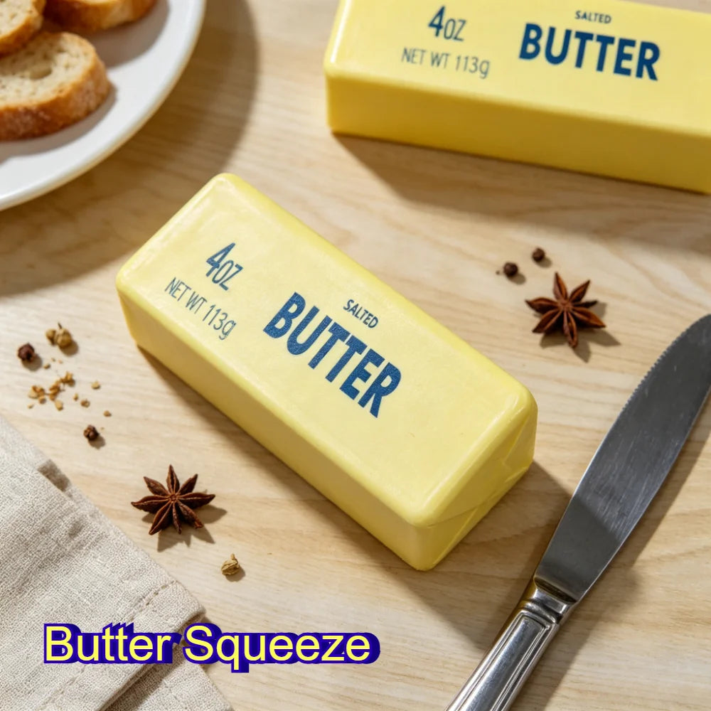 Soft Slow Rebound Butter Stick Realistic Silicone Squeeze Stress Relief Gadget Desk Office Accessory Funny Anti-Anxiety Gift