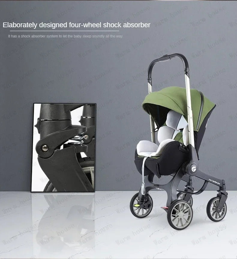 EU STOCK Foldable Lightweight baby stroller Multifunctional Four Wheels poussette bebe 3 en 1 Portable baby wagon