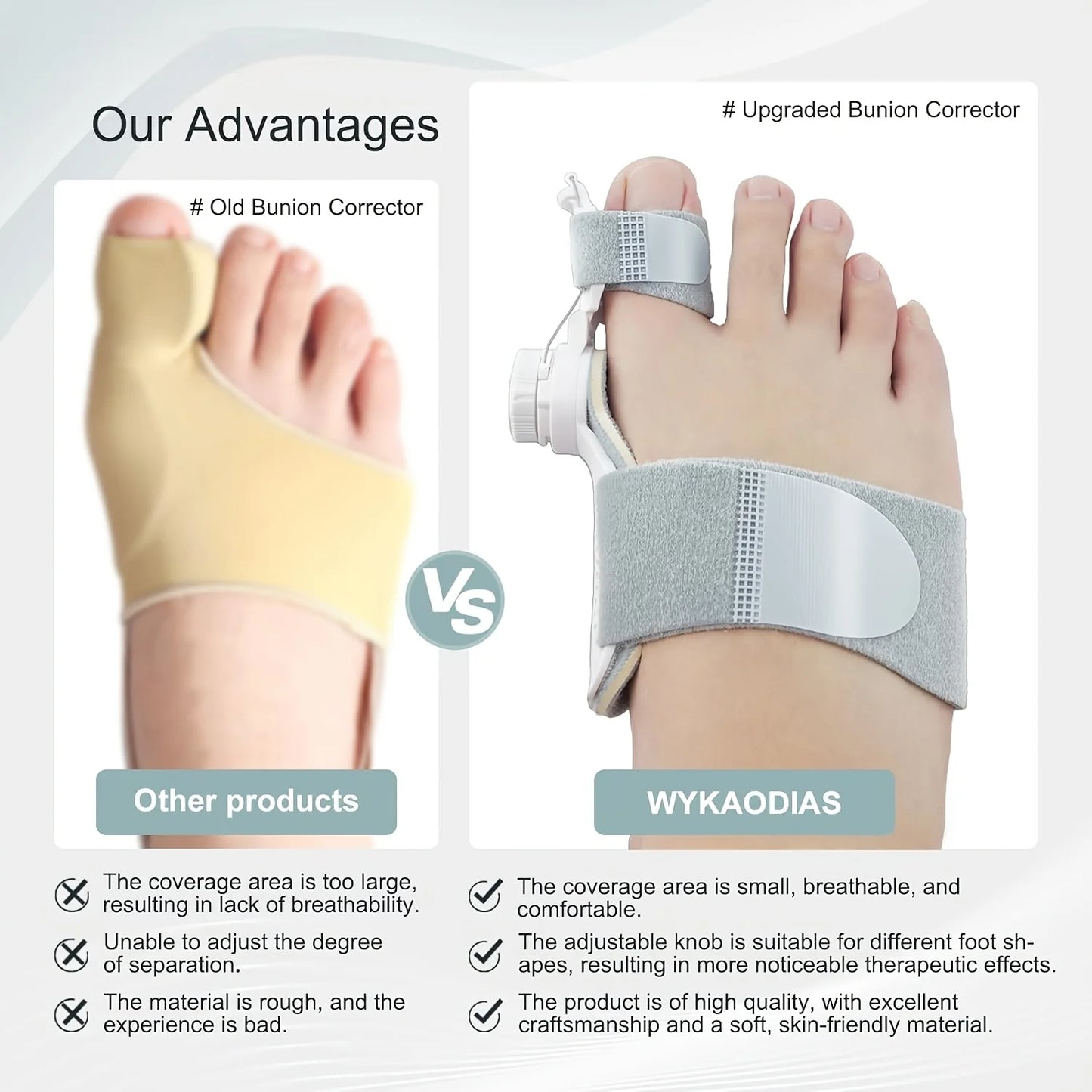 Big Toe Orthopedic Toe Straightener Hallux Valgus Orthotics Adjuster Correction Bunions Corrector for Left & Right Feet Rotatabl