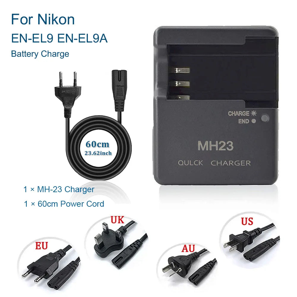 MH-23 MH23 Charger for Nikon EN-EL9 EN-EL9A L Battery D8000;D5000;D3000;D60;D40;D40X Camera MH23 ENEL9