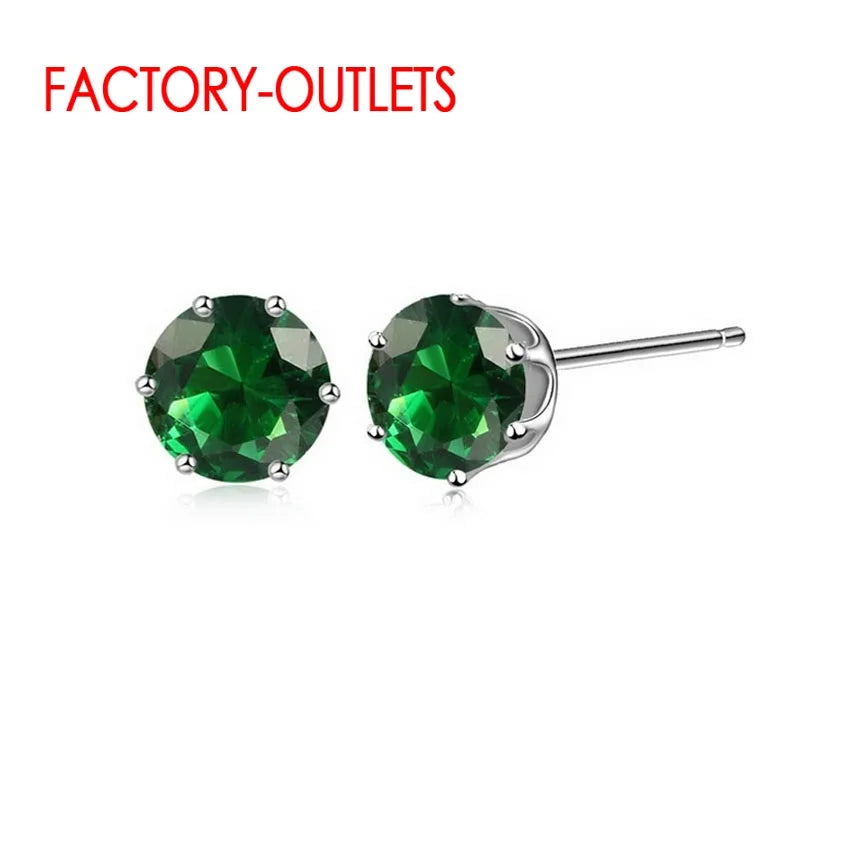 New Arrival Factory Cheap Price 925 Sterling Silver Korean Style Fashion Jewelry Stud Earrings Shinny Crystal Fast Shipping