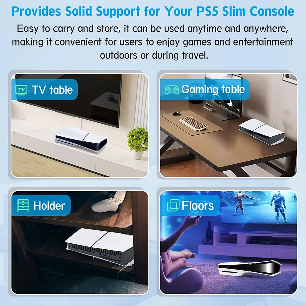 Horizontal Stand For PS5 Slim / Pro Transparent Acrylic Base Holder Bracket Storage Stand for PS5 Slim Gaming Accessories
