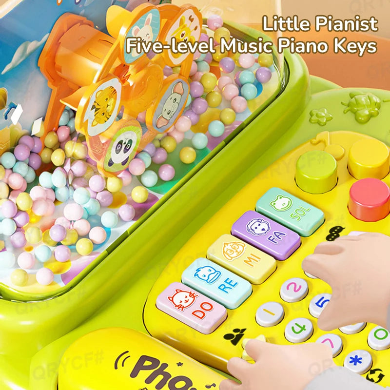 Simulation Telephone Toys Snowfiake Music Lights Story Machine Baby Mobile Phone Multi-functional Kids Education Christmas Gifts